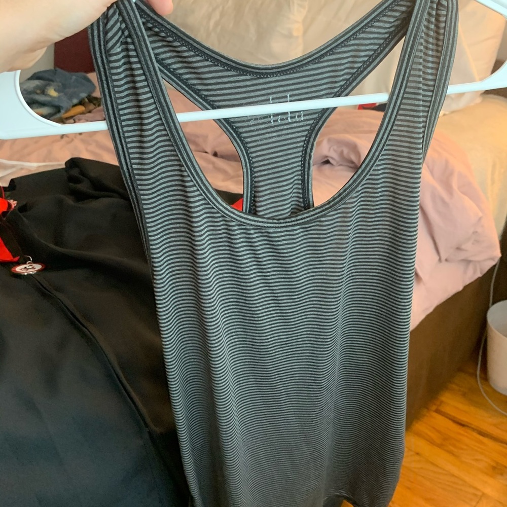 Striped work out tank top